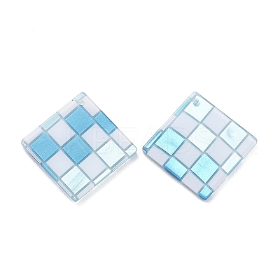 Checkerboard Style Rhombus Acrylic Pendants LS-OACR-G008-01D-1