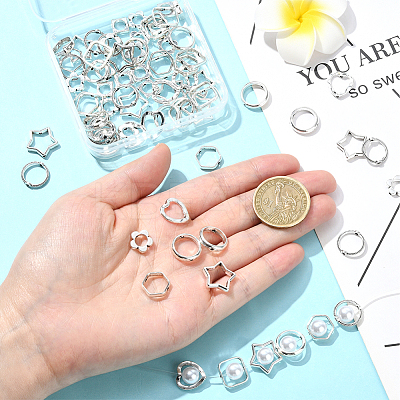 80Pcs 8 Styles Alloy Bead Frame FIND-SP0004-13-1