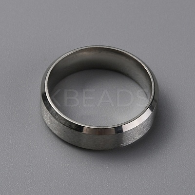 Matte Style 304 Stainless Steel Wide Band Finger Rings for Women Men LS-RJEW-WH0009-14C-P-1