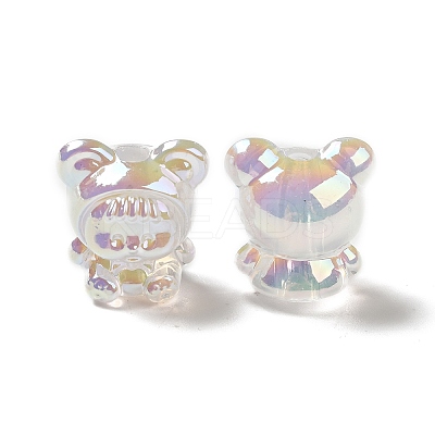 UV Plating Rainbow Iridescent Acrylic Beads LS-PACR-M002-01F-1