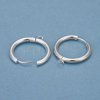 201 Stainless Steel Huggie Hoop Earring Findings STAS-P283-01K-S-1