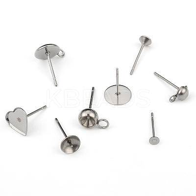 Non-Tarnish 304 Stainless Steel Stud Earring Settings & Findings STAS-MSMC002-05P-1