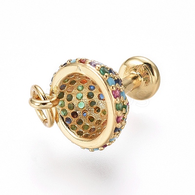 Brass Micro Pave Cubic Zirconia Charms X-ZIRC-I032-31G-1