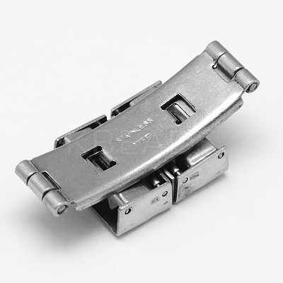 Tarnish Resistant Rectangle 201 Stainless Steel Watch Band Clasps STAS-F067-05-1