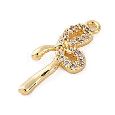 Brass Micro Pave Clear Cubic Zirconia Pendants KK-V016-17G-1