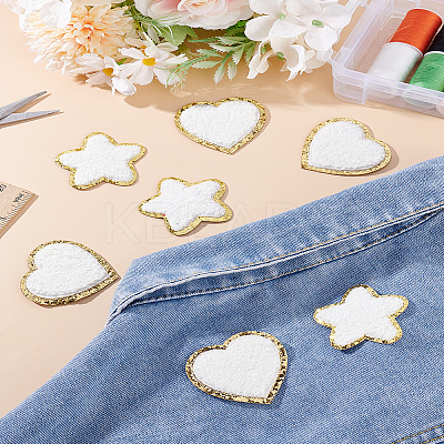 8Pcs 2 Styles Towel Cloth Computerized Embroidery Cloth Iron On/Sew On Patches DIY-LP0001-19-1