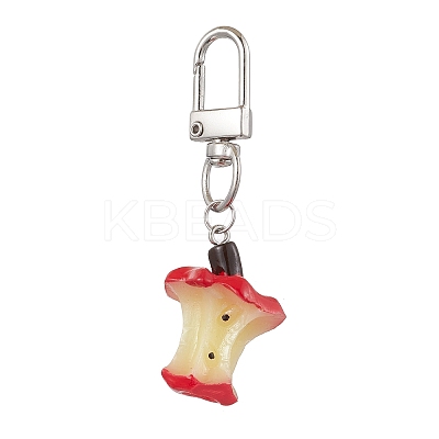 4Pcs 2 Styles Apple Resin Pendant Decorations HJEW-JM02573-1