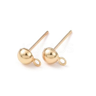 Brass Stud Earring Findings KK-G604-01G-02-1