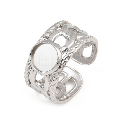 304 Stainless Steel Cuff Ring Components SA-CBA82C8-01A-P-1