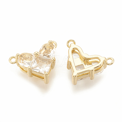 Brass Cubic Zirconia Charms KK-S340-12G-07-1