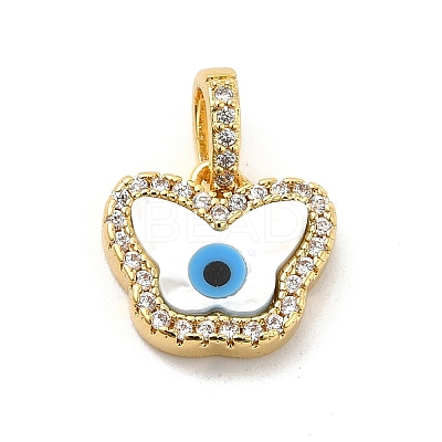 Brass Micro Pave Cubic Zirconia Charms KK-C009-02E-1