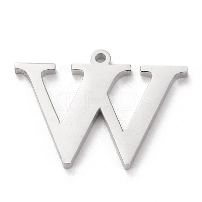 Tarnish Resistant 304 Stainless Steel Letter Pendant Rhinestone Settings LS-STAS-J028-01W-1