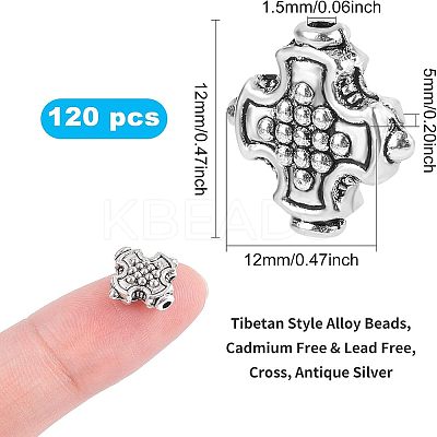 Tibetan Style Alloy Beads TIBEB-FH0001-32AS-RS-1