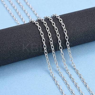 Non-Tarnish 3.28 Feet 201 Stainless Steel Cable Chains X-CHS-R008-11-1