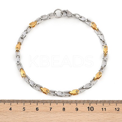 201 Stainless Steel Link Chain Bracelets for Men Women BJEW-B143-03GP-1