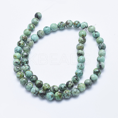 Natural African Turquoise(Jasper) Beads Strands G-E444-47-6mm-1