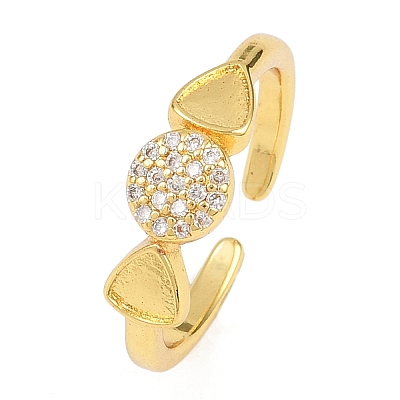 Brass Micro Pave Cubic Zirconia Cuff Rings for Women RJEW-Z113-19-1