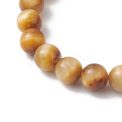Natural Tiger Eye Round Beads Stretch Bracelets BJEW-JB13370-02-1