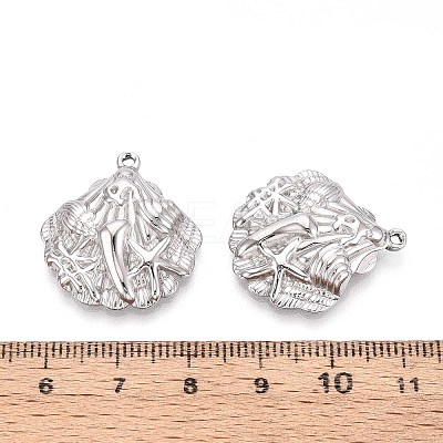 304 Stainless Steel Shell Shaped Pendants STAS-T067-28P-1