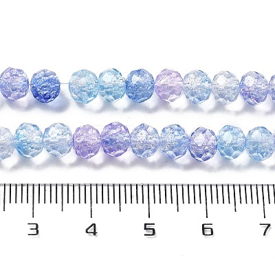 Transparent Crackle Glass Beads Strands X-CCG-L050-01B-08-1
