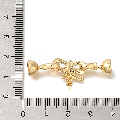 Brass Micro Pave Clear Cubic Zirconia Fold Over Clasps KK-K389-027G-1