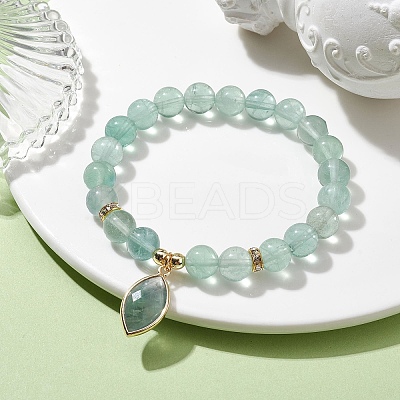 Natural Fluorite Stretch Bracelets BJEW-JB10092-01-1