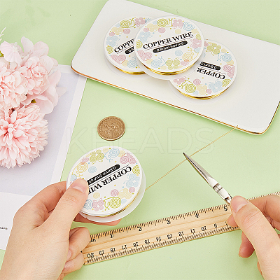 4 Rolls Copper Jewelry Craft Wire CWIR-SC0001-07-1