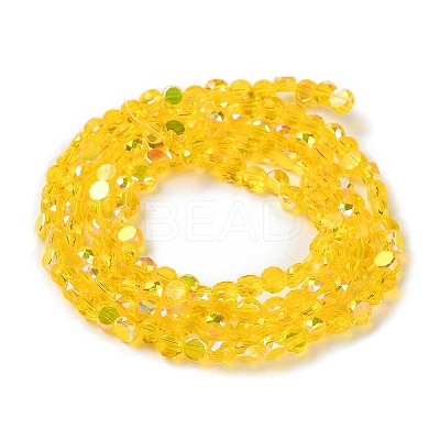 Transparent Electroplate Glass Beads Strands GLAA-Q099-A01-12-1