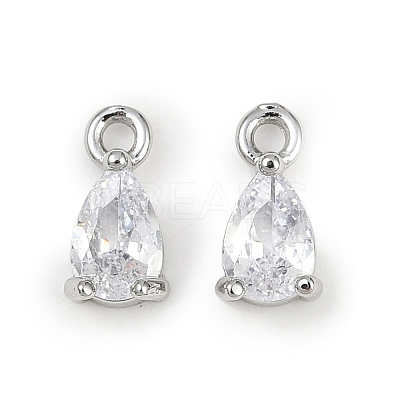 Brass Micro Pave Cubic Zirconia Pendants X-KK-K374-07P-03-1