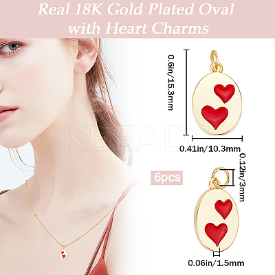 Real 18K Gold Plated Brass Charms KK-BBC0012-35-1