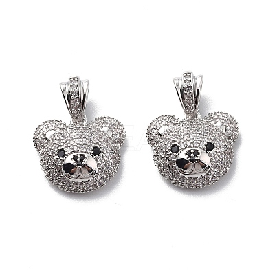 Brass Cubic Zirconia Pendants KK-G446-18P-01-1
