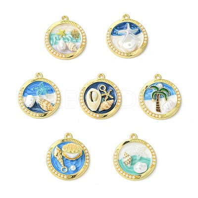 14Pcs 7 Styles Zinc Alloy Enamel Pendants FIND-CJ0004-63-1