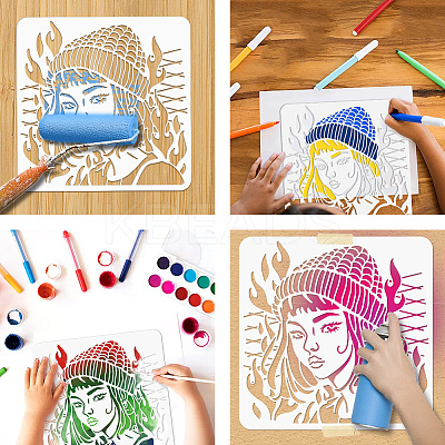 PET Hollow Out Drawing Painting Stencils DIY-WH0405-0070-1