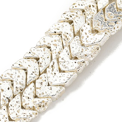 Electroplated Natural Lava Rock Beads Strands G-I360-X01-04-1