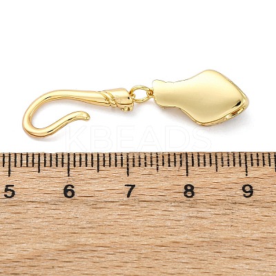 Brass Shell S-Hook Clasps KK-U059-26G-01-1