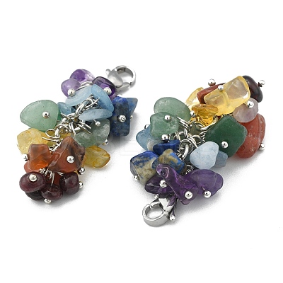 Natural Chip Gemstone Pendant Decorations HJEW-JM00213-1