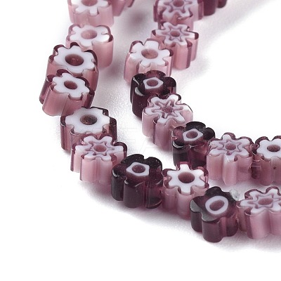 Handmade Millefiori Glass Bead Strands LAMP-J035-4mm-10-1