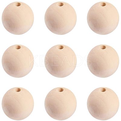 Unfinished Wood Beads WOOD-PH0008-17-WH-1
