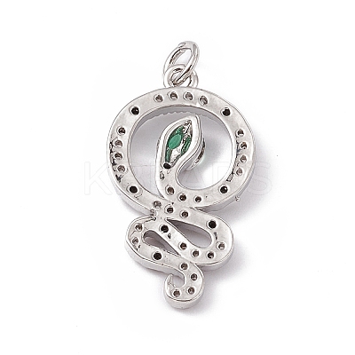 Brass Micro Pave Cubic Zirconia Pendants KK-P224-07P-1