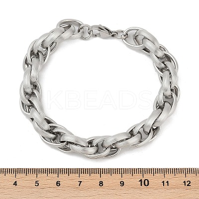 Hip-hop Style 304 Stainless Steel Rope Chains Bracelets for Men Women BJEW-Z105-01P-1