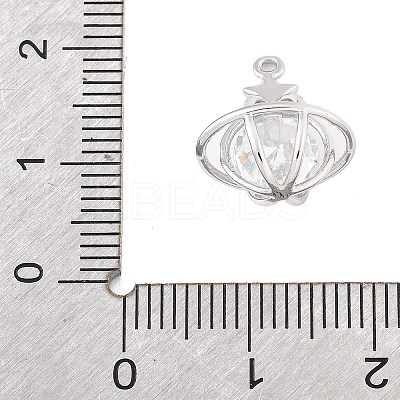 Brass Micro Pave Clear Cubic Zirconia Charms LS-KK-K371-32P-1