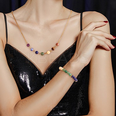 140Pcs 7 Style Natural Gemstone Beads G-SZ0002-06-1