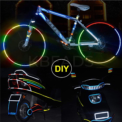 5 Rolls 5 Colors PVC Safety Reflective Tapes for Bicycles DIY-SP0004-39-1