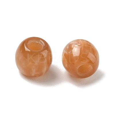 Opaque Resin European Beads RESI-F073-12B-1
