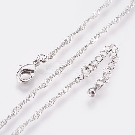 Long-Lasting Plated Brass Chain Necklaces NJEW-K112-11P-NF-1
