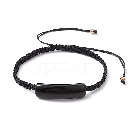 Adjustable Tube Natural Gemstone Braided Bracelets for Women BJEW-JB11006-01-1