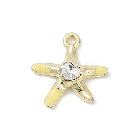 Rack Plating Alloy Enamel Rhinestone Pendants PALLOY-R151-41G-01-1