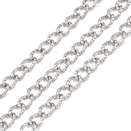 304 Stainless Steel Textured Curb Chains CHS-L034-02P-1