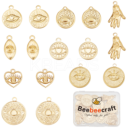16Pcs 8 Styles 304 Stainless Steel Pendants STAS-BBC0006-36-1