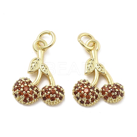 Brass Micro Pave Cubic Zirconia Pendants KK-U060-25G-1